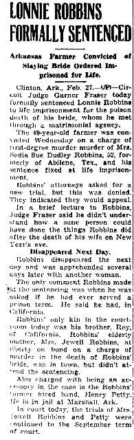 Lonnie Robbins Formally Sentenced