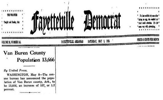 1920 Van Buren County, Population