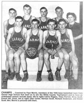 1945 Garner Basketball Team and Coach