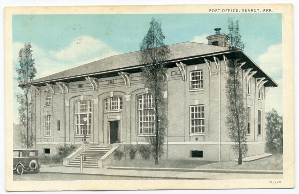 Postcard of the Searcy Post Office in 1038