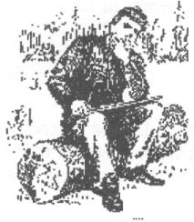 solider setting on a log