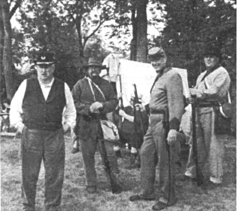 Union & Conferate soldiers in front of tent